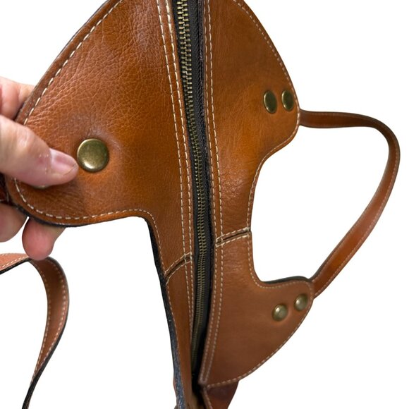 Patricia Nash Leather Western Coastal Cowgirl Ergo Studded Bag Brown Boho - Picture 10 of 14